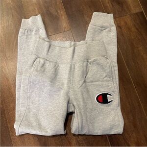 Champion Light Gray Joggers with Logo